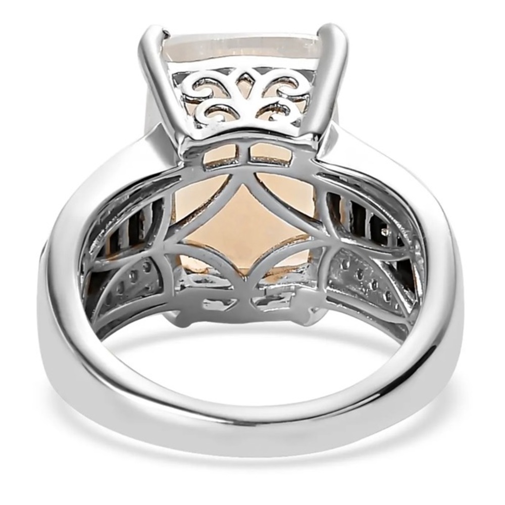 NWT Rainbow Moonstone, Black Spinel & White Zircon Ring! - Picture 4 of 10